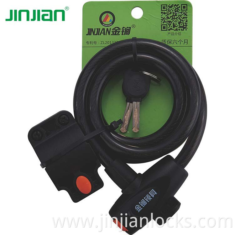 High quality antitheft PVC coated steel cable bicycle lock